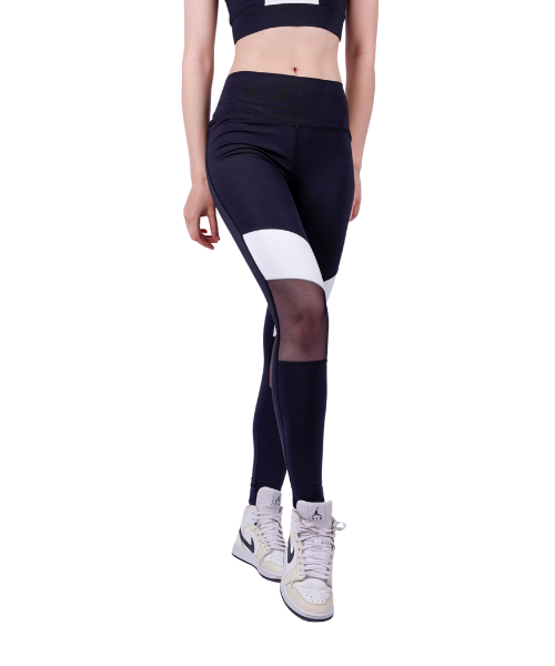 Fit Freak Mesh Sport Legging Pants For Women - White Black
