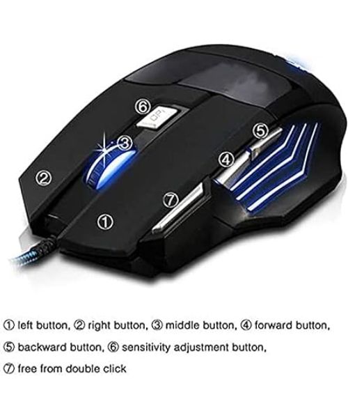 Gaming Mouse GRAND A7 LED Wired 7 Keys 3200 DPI for PC Laptop