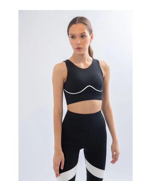 Fit Freak Solid Sport Bra For Women - Black