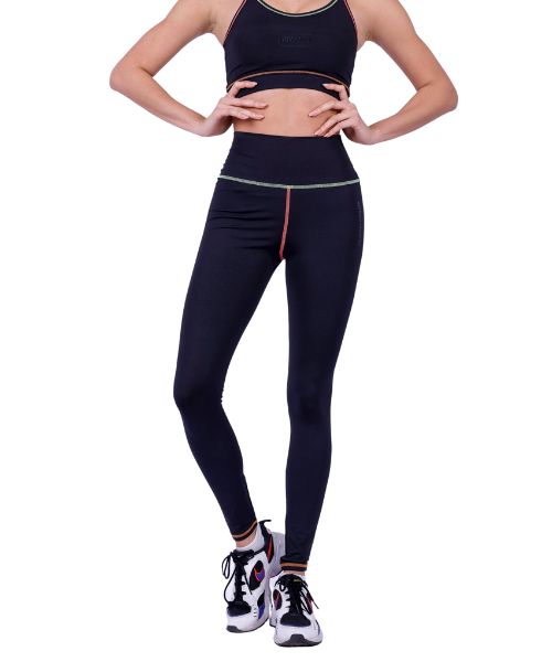 Fit Freak Solid Sport Legging Pants For Women - Black