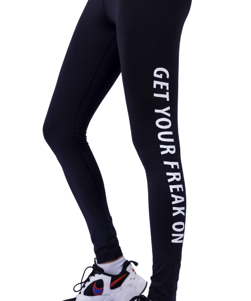 Fit Freak Printed Sport Legging Pants For Women - Black