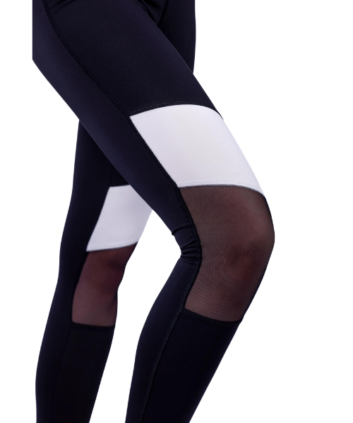 Fit Freak Mesh Sport Legging Pants For Women - White Black