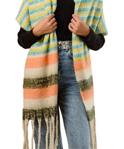 Kayan Striped Scarf For Women 2×70 Cm - Multi Color