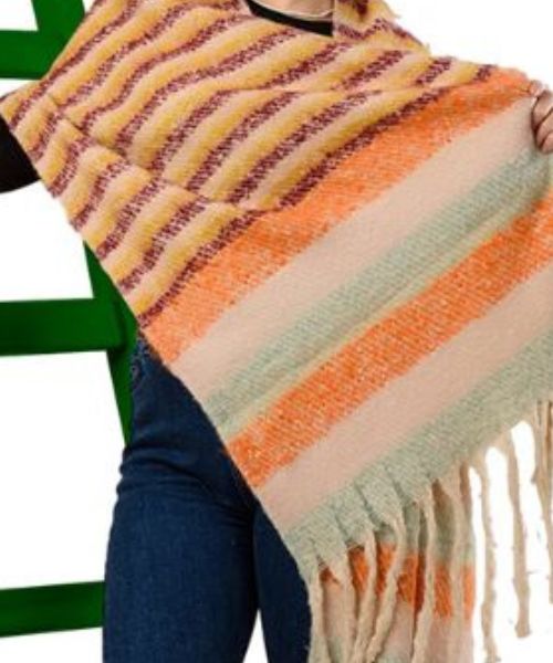 Kayan Striped Scarf For Women 2×70 Cm - Beige Orange