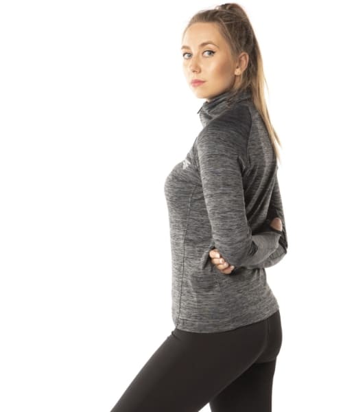 FIT FREAK Sport Sweatshirt Solid With zipper  For  Women - Grey