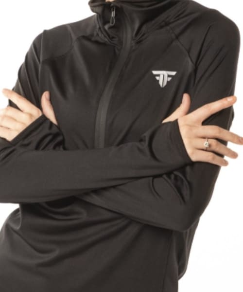 FIT FREAK Sport Sweatshirt Solid With zipper  For  Women - Black
