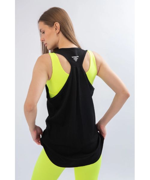 Fit Freak Solid Top Sleeveless Round Neck For Women - Black