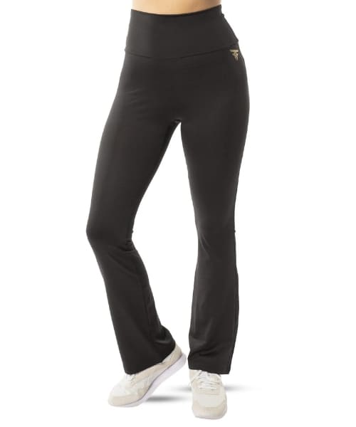 Women Black Solid Straight Fit Trouser