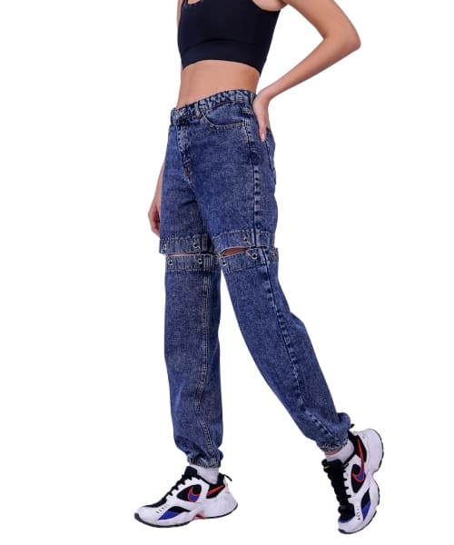 Fit Freak Solid Jeans Pants Flare For Women - Blue