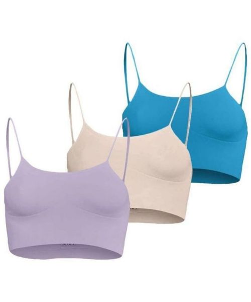 Silvy - Set Of (3) Solid Strap Bra