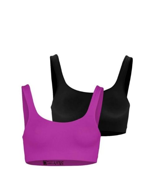 Silvy - Set Of (2) Solid Sport Bra