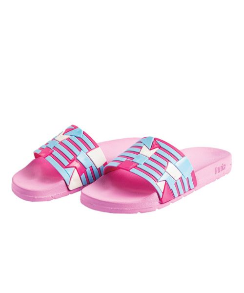 Onda‎ Pattern Slides Slipper Plastic For Women - White Pink