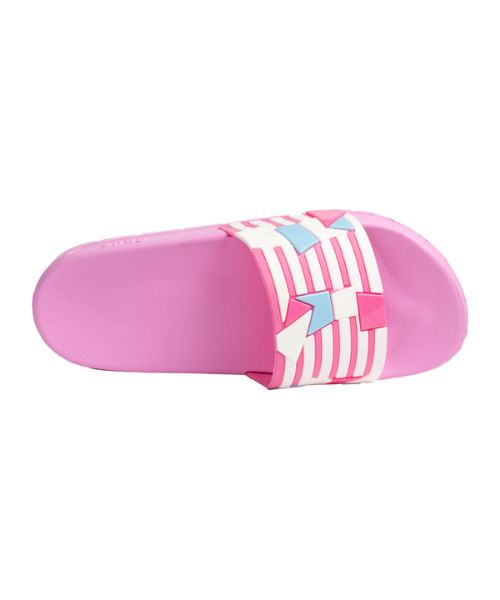 Onda‎ Pattern Slides Slipper Plastic For Women - White Pink