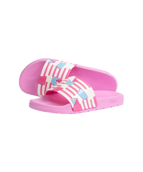 Onda‎ Pattern Slides Slipper Plastic For Women - White Pink