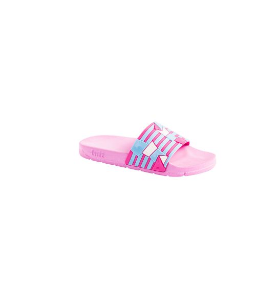 Onda‎ Pattern Slides Slipper Plastic For Women - White Pink