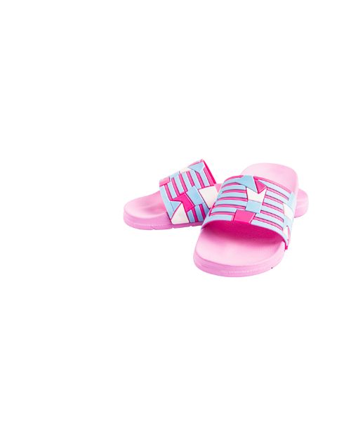 Onda‎ Pattern Slides Slipper Plastic For Women - White Pink