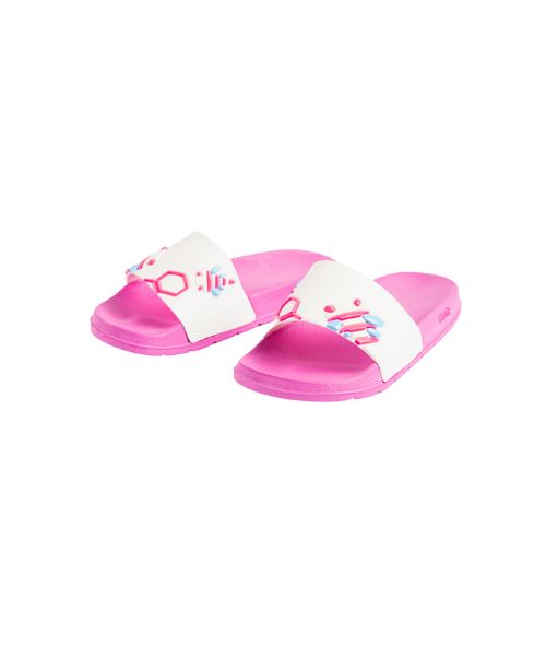 Onda‎ Pattern Slides Slipper Plastic For Kids - White Pink