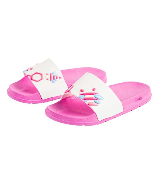 Onda‎ Pattern Slides Slipper Plastic For Kids - White Pink