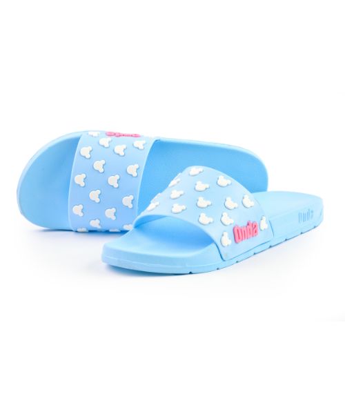 Flip Flop Slipper With Thin Braided Straps For Women - Light Blue