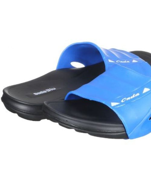 Onda‎ Printed Slides Slipper Plastic For Men - Black Blue