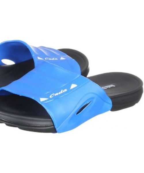 Onda‎ Printed Slides Slipper Plastic For Men - Black Blue