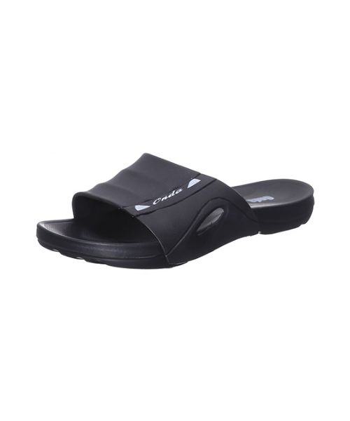 Onda‎ Printed Slides Slipper Plastic For Men - Black