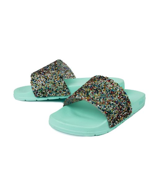 Onda‎ Pattern Slides Slipper Plastic For Women - Mint Green