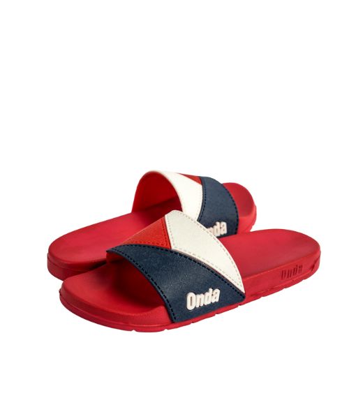 Onda‎ Solid Slides Slipper Plastic For Women - Red White