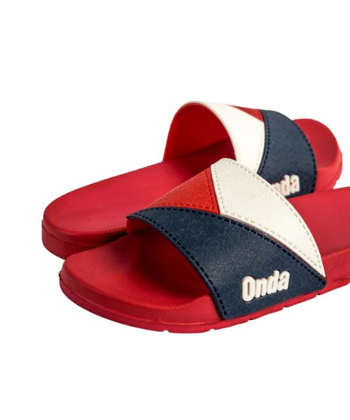 Onda‎ Solid Slides Slipper Plastic For Women - Red White