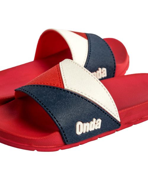 Onda‎ Solid Slides Slipper Plastic For Women - Red White