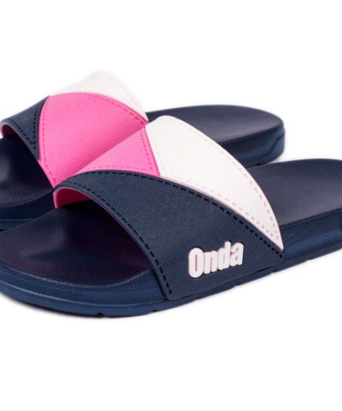 Onda‎ Solid Slides Slipper Plastic For Women - Navy White