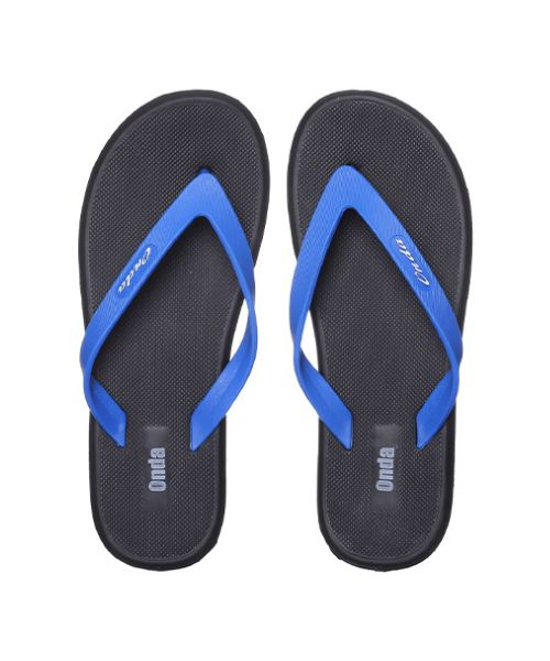 Onda‎ Solid Flip Flop Slipper Plastic For Men - Black Blue