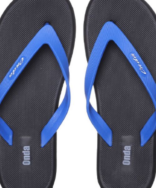 Onda‎ Solid Flip Flop Slipper Plastic For Men - Black Blue