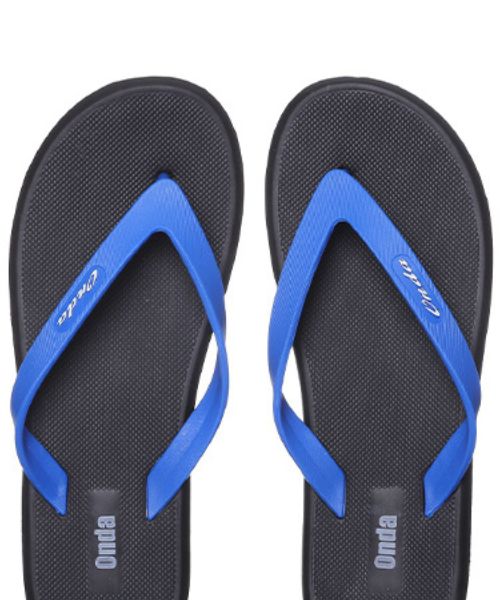 Onda‎ Solid Flip Flop Slipper Plastic For Men - Black Blue