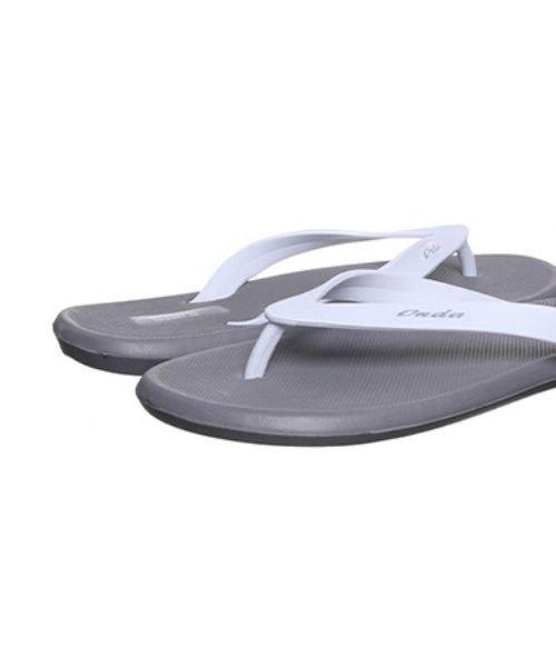 Onda‎ Solid Flip Flop Slipper Plastic For Men - White Grey