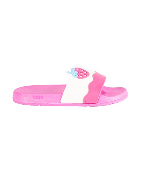 Onda‎ Pattern Slides Slipper Plastic For Girls - White Pink