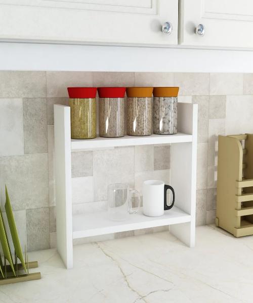 A free-standing, multi-purpose marble wooden decorative shelf that can be mounted on the wall, with a wonderful design that adds a wonderful aesthetic touch to the place.
