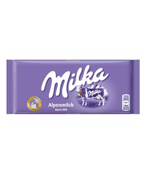 Milka Chocolate With Alpine Milk - 100 Gm