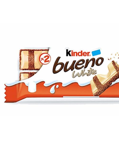Kinder Bueno White Chocolate in Wafer with Hazelnut Cream - 39 Gm
