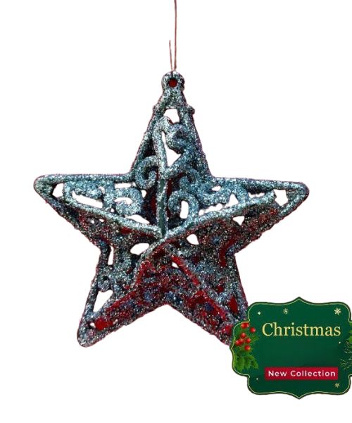 Bronze Star Pendant For Decorate Christmas Tree 1 Piece - Silver
