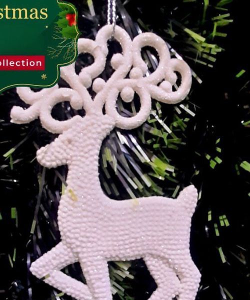 Bronze Deer Hanger For Decorate Christmas Tree 1 Piece - White