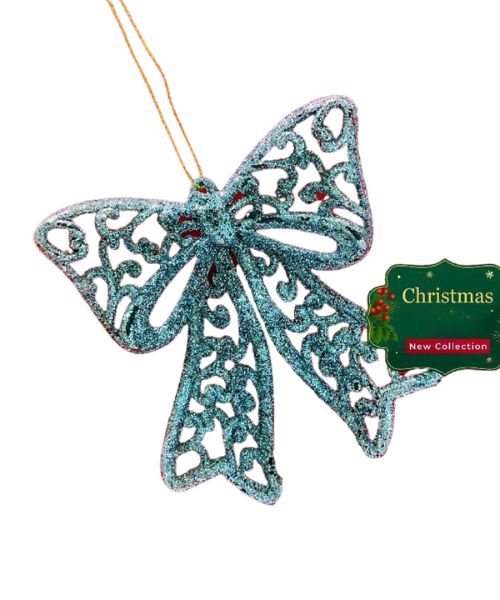3D Bronze Bow For Decorate Christmas Tree 1 Piece - Silver