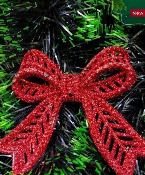 Bow Bronze For Decorate Christmas Tree 1 Piece - Red