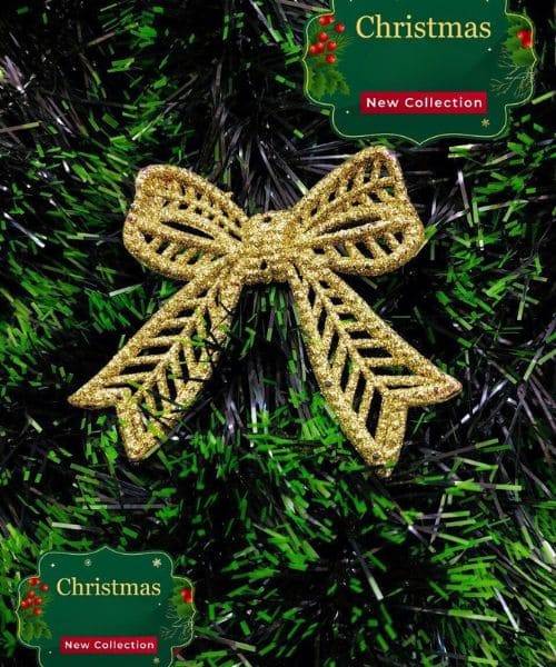 Bow Bronze For Decorate Christmas Tree 1 Piece - Gold
