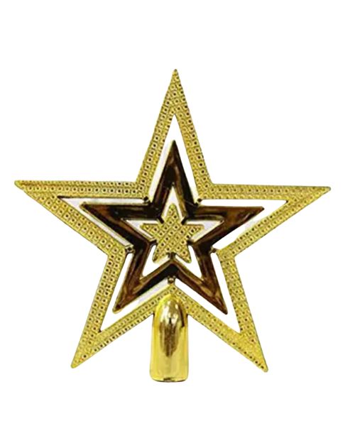 Star Plastic For Decorate Christmas Tree 10 Cm - Gold