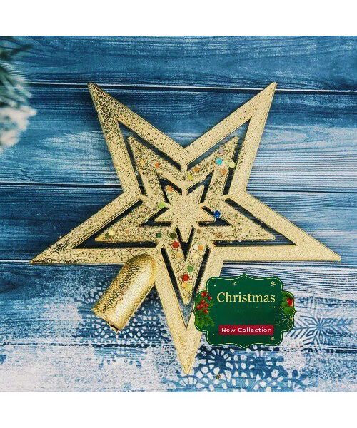 Star For Decorate The Christmas Tree 15 Cm - Gold