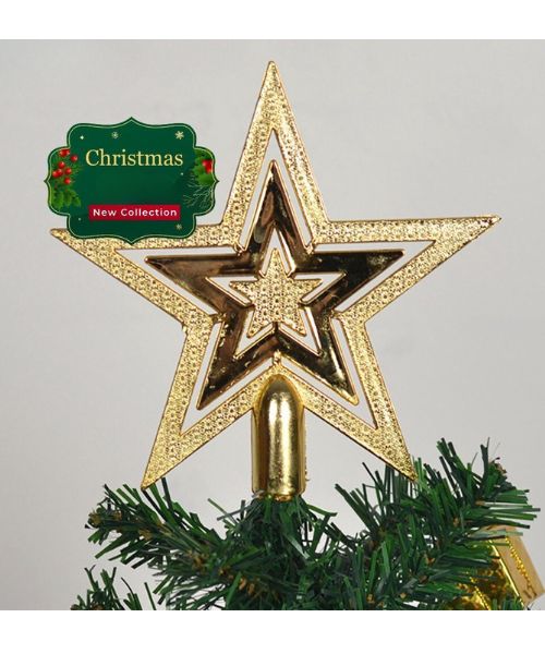 Star For Decorate The Christmas Tree 15 Cm - Gold