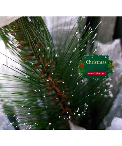 Hedgehog Christmas Tree With Snowy Edges And Metal Leg 150 Cm - Green