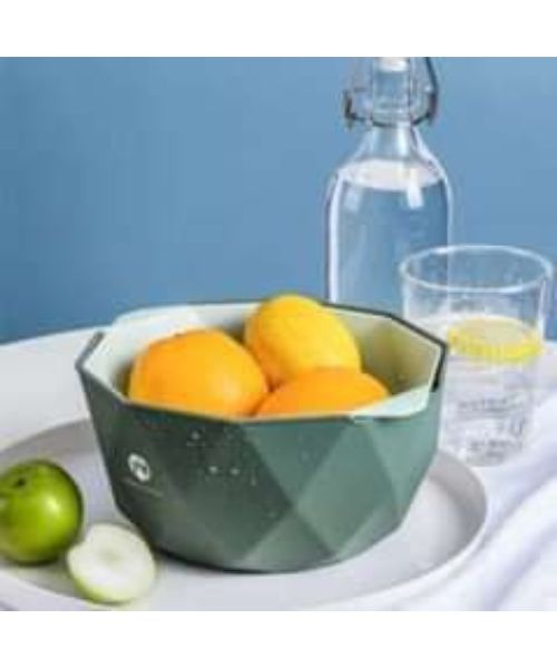 Bowl With Strainer 2 In 1 For Vegetables And Fruits - Multi Color