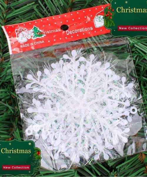 Small Snowflake For Decorate Christmas Tree 3 Pieces - White